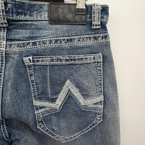 TrueLuck Mens 32x30 Straight Leg Jeans Blue Medium Wash Casual Denim Pants - Picture 7 of 14